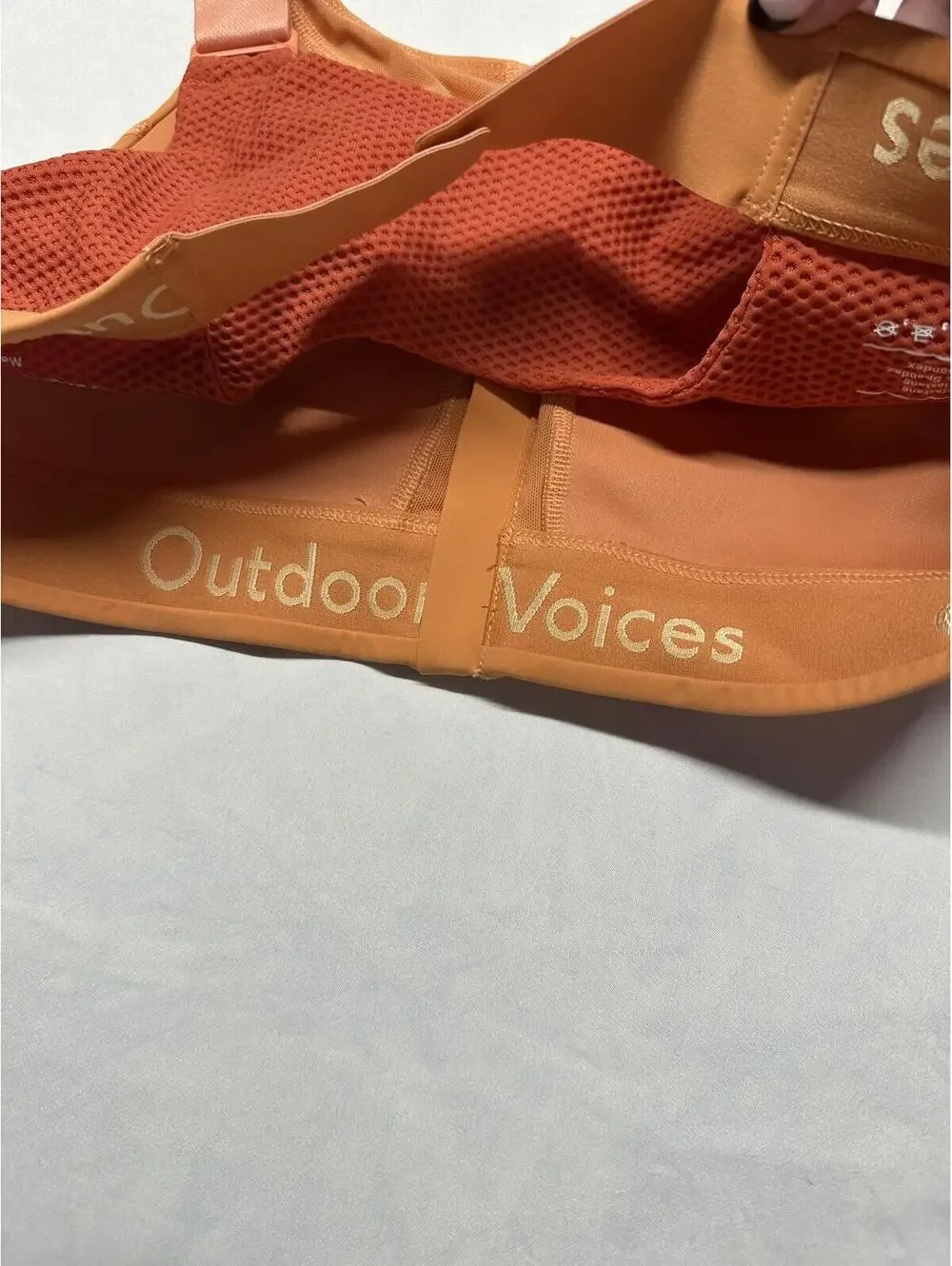 Outdoor Voices Powerhouse Zip Front Sports Bra - Orange - S/M
